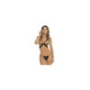 Ensemble 2 pièces noir, soutien gorge seins nus et string 